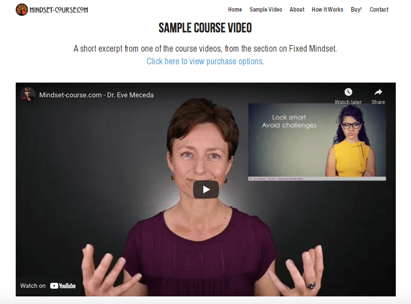 a video added to a Strikingly user's web page to explain the courses that the company offers a video added to a Strikingly user's web page to explain the courses that the company offers